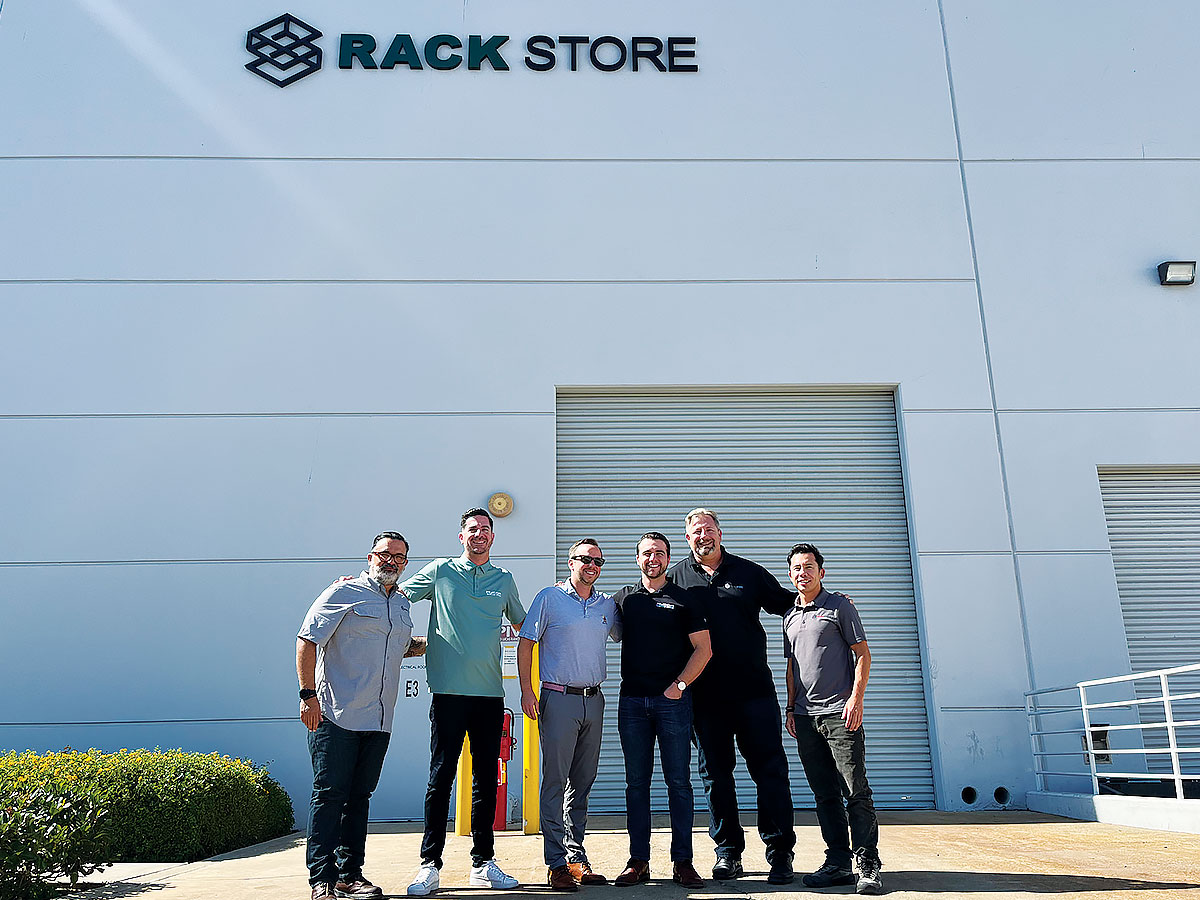 Rack Store Nucor Hannibal Industries in Front of Los Angeles Facility